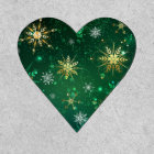 Xmas Golden Snowflakes on Green Background