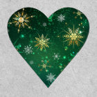 Xmas Golden Snowflakes on Green Background