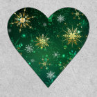 Xmas Golden Snowflakes on Green Background