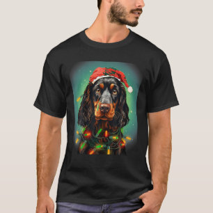 Xmas Gordon Setter Dog Tangled Christmas Lights T-Shirt
