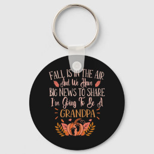 Xmas Grandpa To Be Fall Pregnancy Announcement Keychain