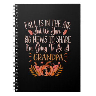 Xmas Grandpa To Be Fall Pregnancy Announcement Notebook