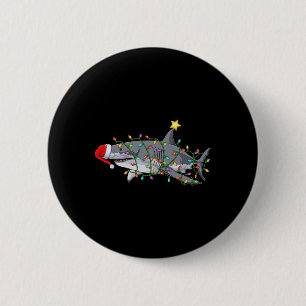 Xmas Graphic Christmas Shark Fun Sharks Christmas 2 Inch Round Button