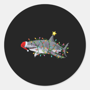 Xmas Graphic Christmas Shark Fun Sharks Christmas Classic Round Sticker