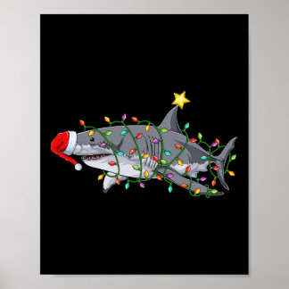 Xmas Graphic Christmas Shark Fun Sharks Christmas  Poster