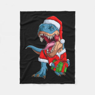 Xmas Graphic Dino T Rex Boys Dinosaur Christmas Fleece Blanket