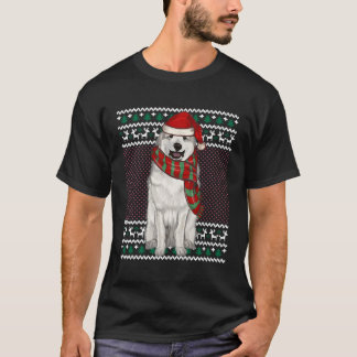 Xmas Great Pyrenee Dog Santa Hat Ugly For Christma T-Shirt