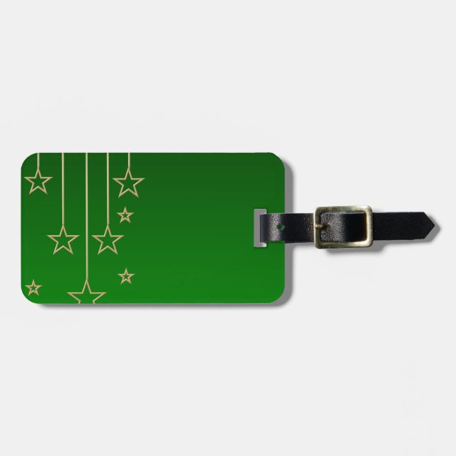 Xmas green luggage tag (Front Horizontal)