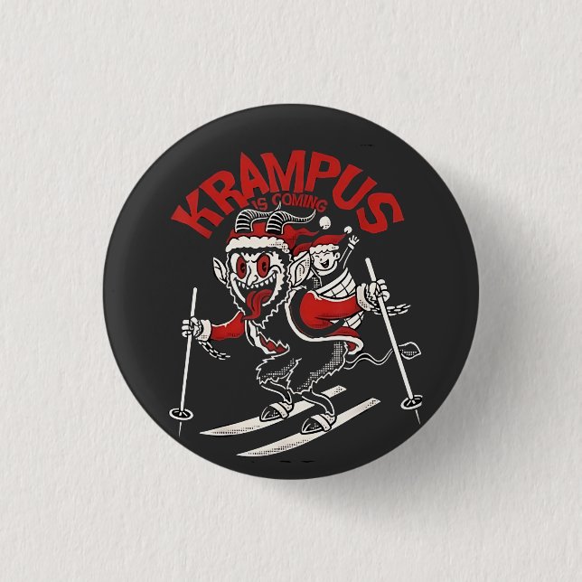 Xmas Gruss Vom Krampus Christmas Devil  1 Inch Round Button (Front)