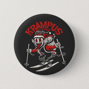 Xmas Gruss Vom Krampus Christmas Devil 2 Inch Round Button