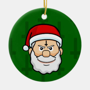 xmas hail santa ceramic ornament