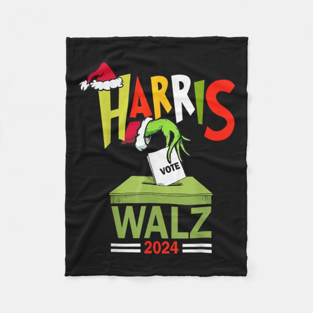 Xmas Harris Waltz Election Kamala Harris Tim Waltz Fleece Blanket (Front)
