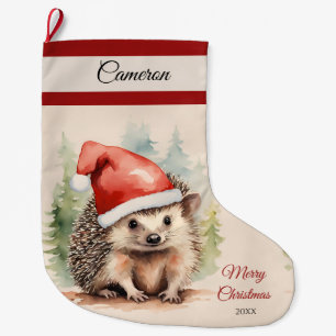 Xmas Hedgehog Christmas Stocking