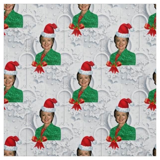 xmas Hillary clinton christmas fabric (Swatch)