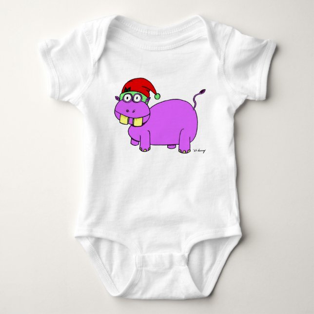 Xmas Hippo Infant Creeper (Front)