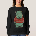 Xmas Hippo Santa on Christmas Hippopotamus Sweatshirt<br><div class="desc">Xmas Hippo Santa on Christmas Hippopotamus</div>