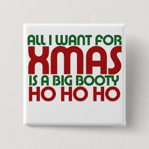 Xmas ho ho ho humour 2 inch square button