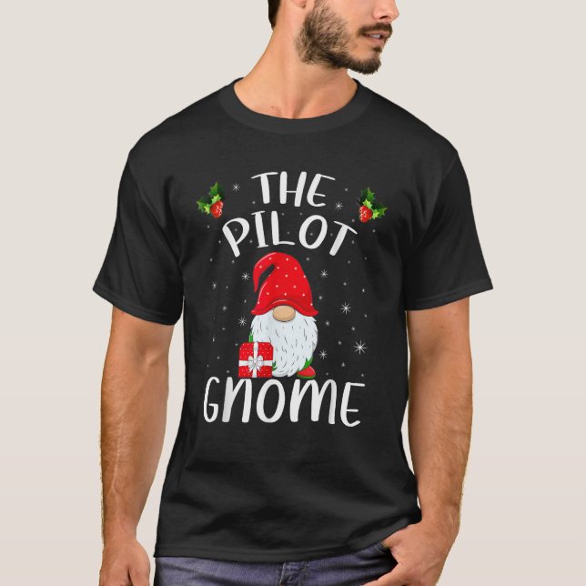 Xmas Holiday Family Matching The Pilot Gnome Chris T-Shirt (Front)