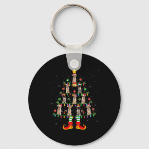 Xmas Holiday Lighting Brittany Spaniel Dog Christm Keychain