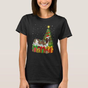 Xmas Holiday Lights Santa Basset Hound Dog Christm T-Shirt