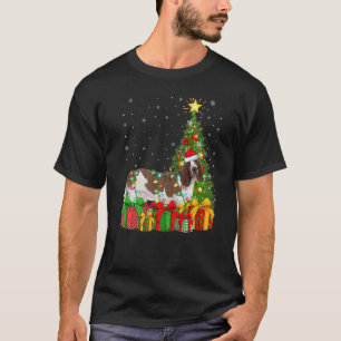 Xmas Holiday Lights Santa Basset Hound Dog Christm T-Shirt