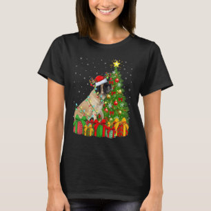 Xmas Holiday Lights Santa English Mastiff Dog Chri T-Shirt