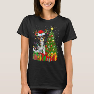 Xmas Holiday Lights Santa English Setter Dog Chris T-Shirt