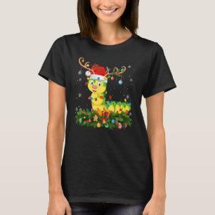 Xmas Holiday Reindeer Hat Santa Caterpillar Christ T-Shirt