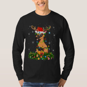 Xmas Holiday Reindeer Hat Santa Goat Christmas T-Shirt
