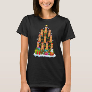 Xmas Holiday  Santa Goldendoodle Dog Christmas Tre T-Shirt