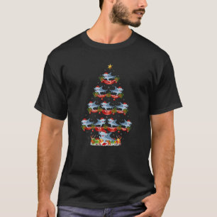 Xmas Holiday Santa Hammerhead Shark Christmas Tree T-Shirt