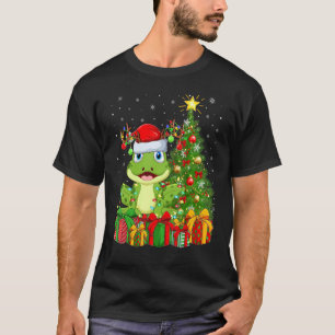 Xmas Holiday Santa Poison Dart Frog Christmas Tree T-Shirt