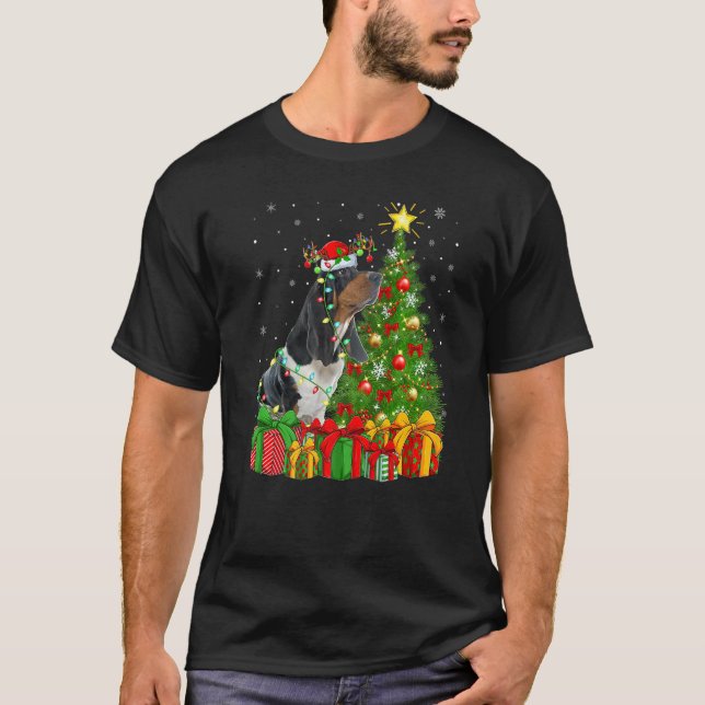 Xmas Holiday Santa Rhodesian Ridgeback Dog Christm T-Shirt (Front)