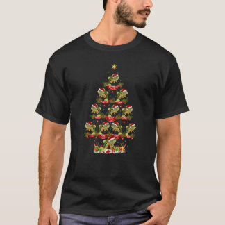 Xmas Holiday Santa Striped Bass Fish Christmas Tre T-Shirt