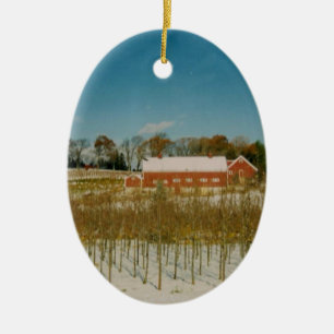 Xmas in New England Ceramic Ornament