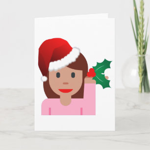 xmas information girl emoji holiday card