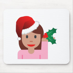 xmas information girl emoji mouse pad