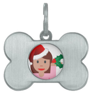 xmas information girl emoji pet tag