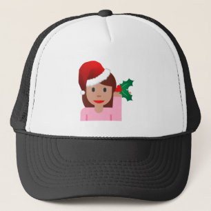 xmas information girl emoji trucker hat