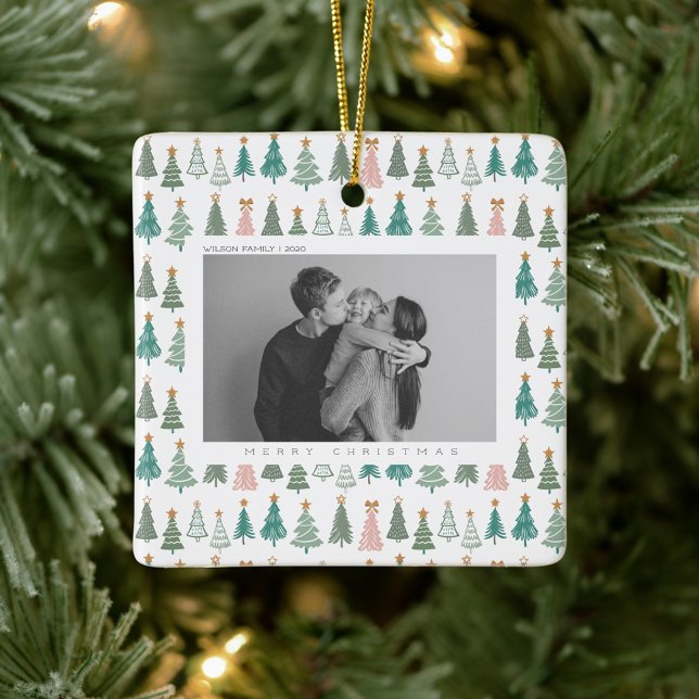 Xmas Joy Christmas Family Photo  Ceramic Ornament (Creator Uploaded)