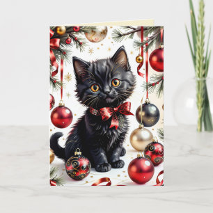 Xmas Kitty & Baubles No.1 Card