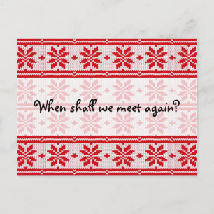 Xmas knitting seamless pattern 1 + your ideas holiday postcard