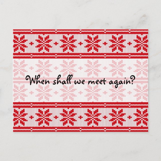 Xmas knitting seamless pattern 1 + your ideas holiday postcard (Front)