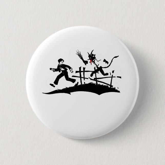 xmas krampus 2 inch round button (Front)