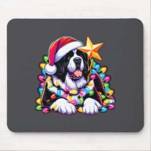 Xmas Landseer Newfoundland Dog Tangled Christmas L Mouse Pad