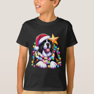 Xmas Landseer Newfoundland Dog Tangled Christmas L T-Shirt
