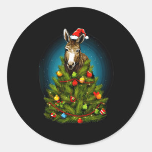 Xmas Le Up Christmas Tree  Classic Round Sticker