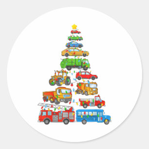 Xmas Light Christmas Tree, Funny Xmas Boys Kids To Classic Round Sticker