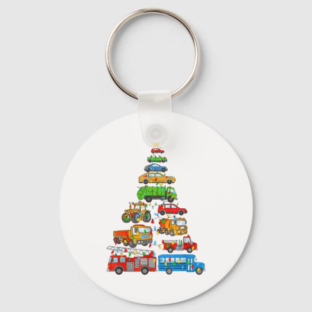 Xmas Light Christmas Tree, Funny Xmas Boys Kids To Keychain (Front)