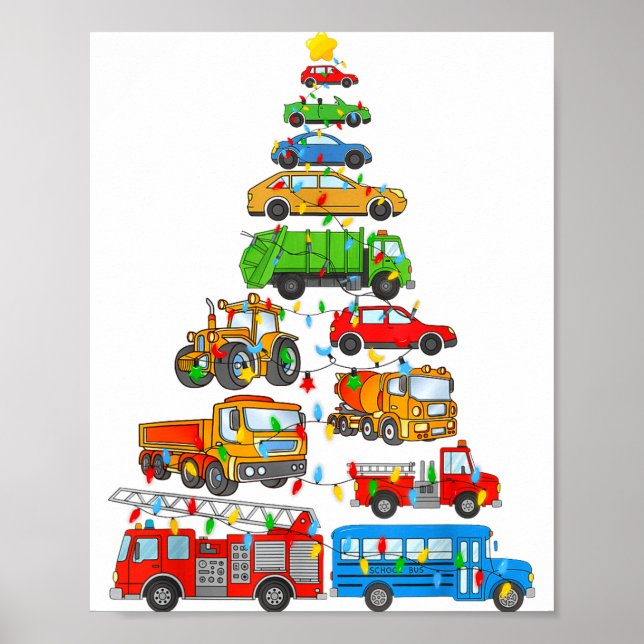 Xmas Light Christmas Tree, Funny Xmas Boys Kids To Poster (Front)